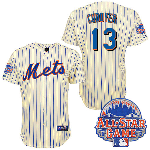 Michael Cuddyer #13 MLB Jersey-New York Mets Men's Authentic All Star White Baseball Jersey